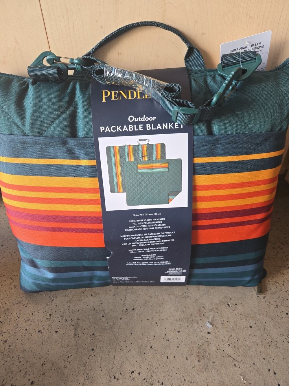 Pendleton Outdoor Packable Blanket 60X72 Hazel Creek Multi Stripe New
